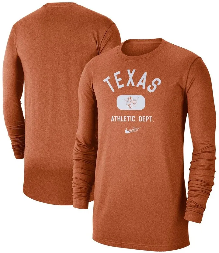 Men's Texas Orange Texas Longhorns Textured Long Sleeve T-shirt