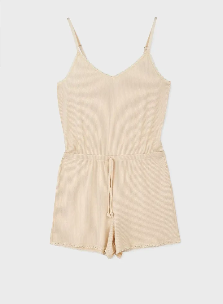 Strappy Ribbed Playsuit