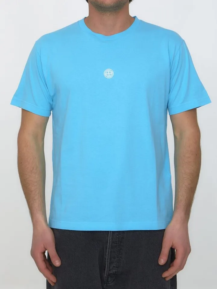 Stone Island Logo Printed Crewneck T-Shirt