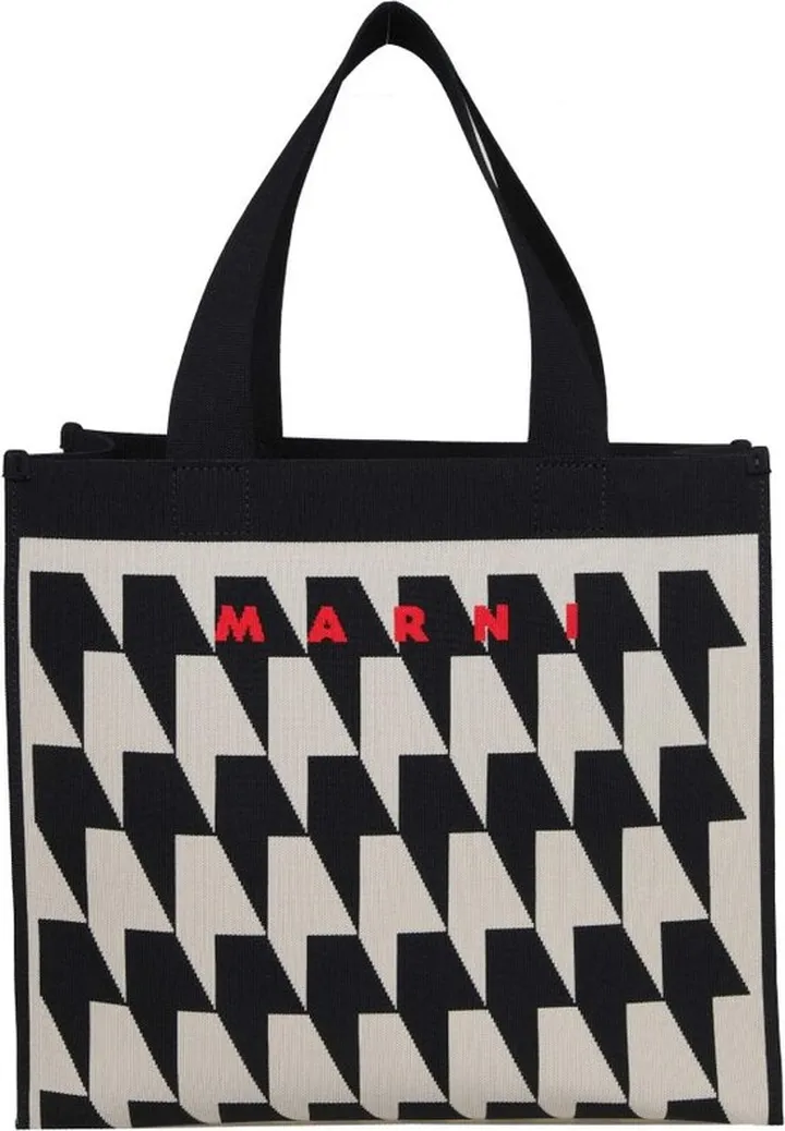 Marni Medium Houndstooth Jacquard Tote Bag