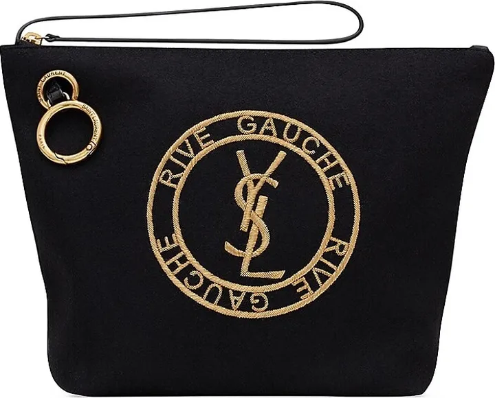Rive Gauche Embroidered Pouch in Felt