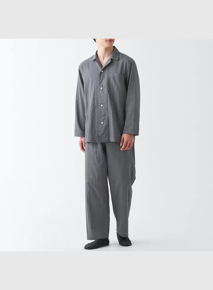 Side Seamless Double Gauze Long Sleeves Pajamas