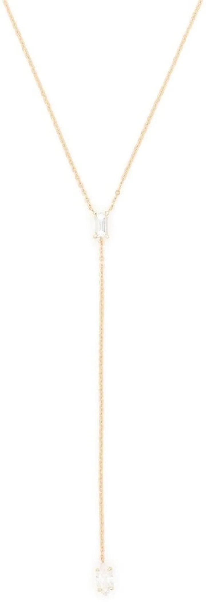 18kt Yellow Gold Lariat Diamond Necklace