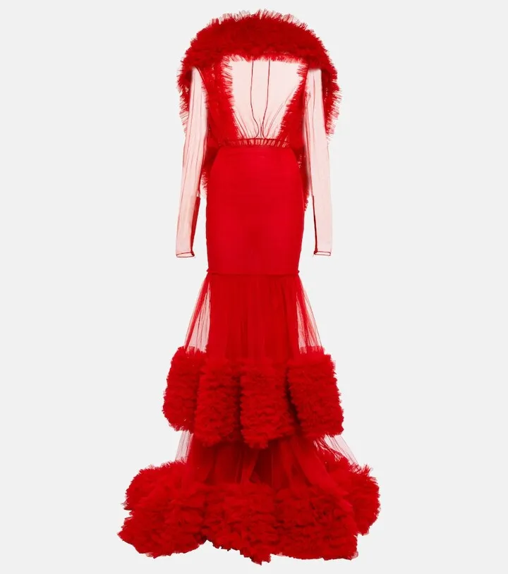 Tiered tulle gown