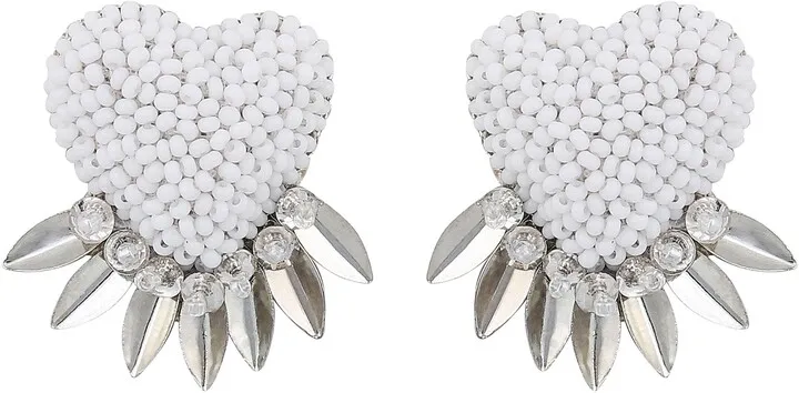 Danika Beaded Fringe Heart Earrings