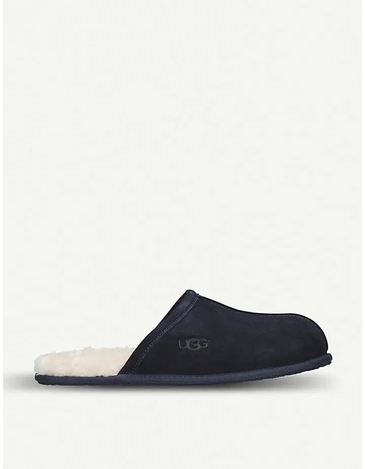 Ugg Mens Navy Scuff Sheepskin Slippers