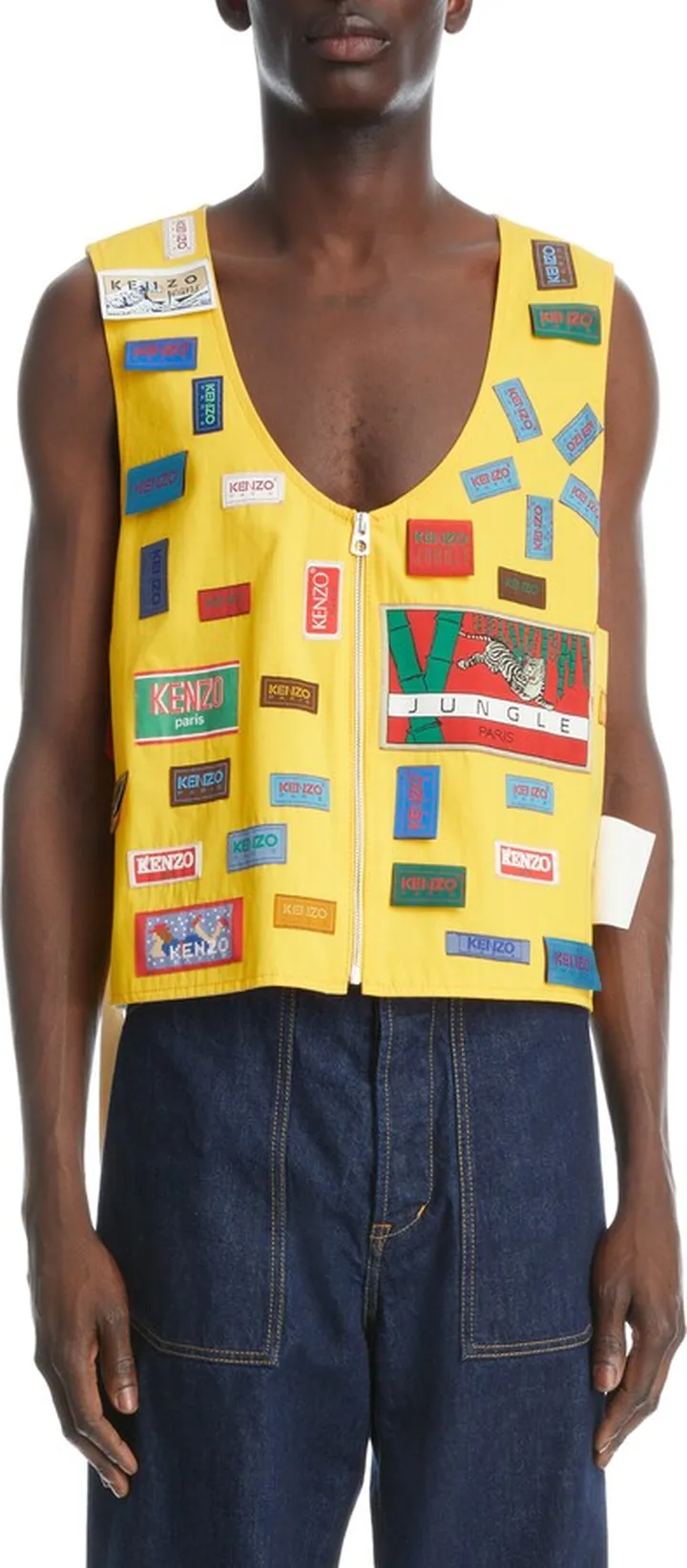 Archive Labels Appliqué V-Neck Cotton Vest