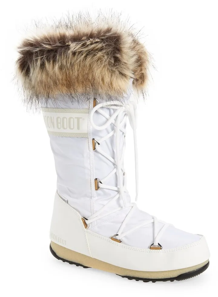 MOON BOOT Monaco ProTECHt Waterproof Faux Fur Trim Boot