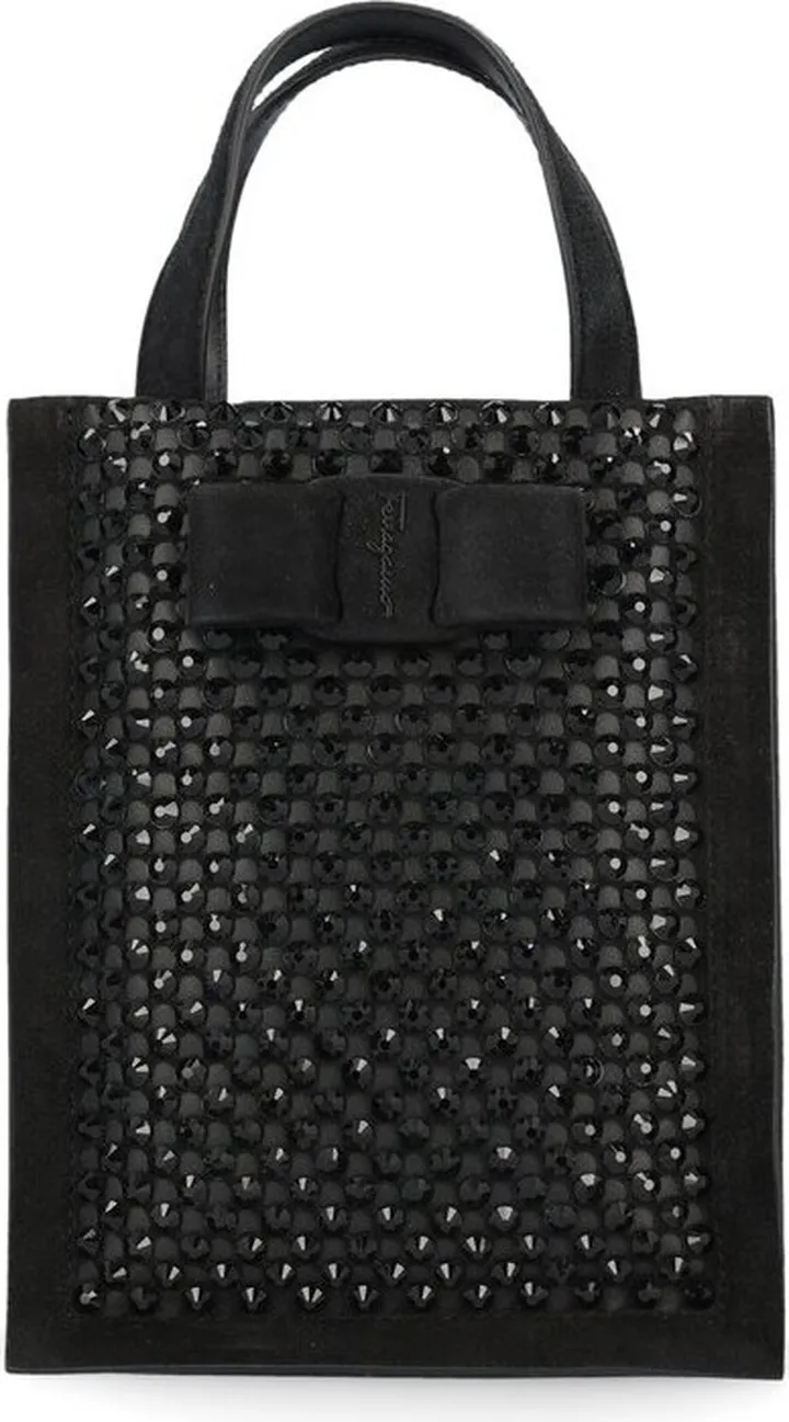 Salvatore Ferragamo Viva Bow Stud Embellished Mini Tote Bag