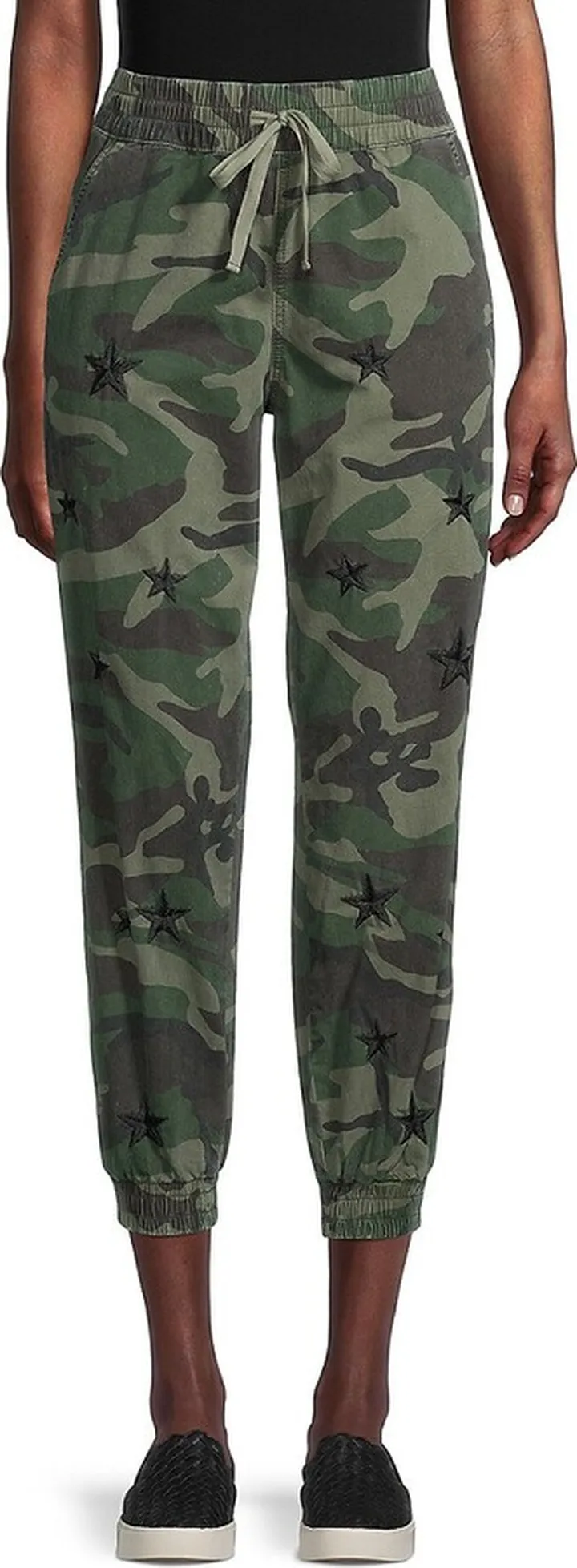 Star-Embroidery Camo Joggers