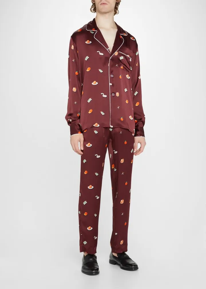 Men's Old Fashioned & Cigarettes Pajama Shirt