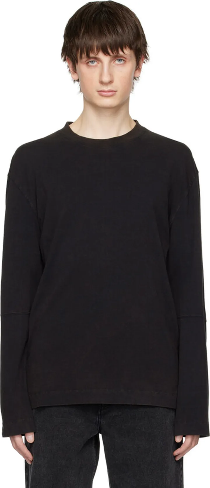 Schnayderman's Black Paneled Long Sleeve T-Shirt
