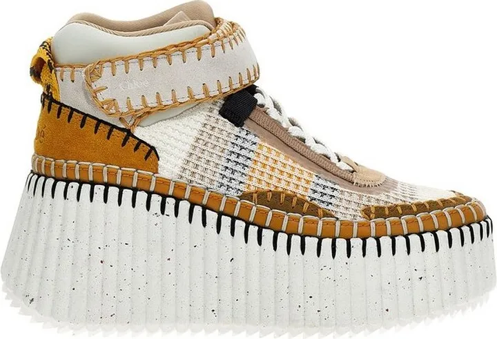 Chloé Nama Platform-Wedge Round Toe Sneakers