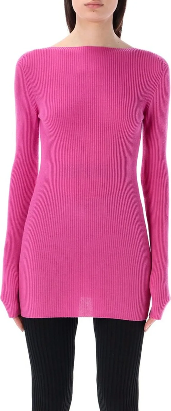 Rick Owens Maglia Backless Slash-Neck Knitted Top