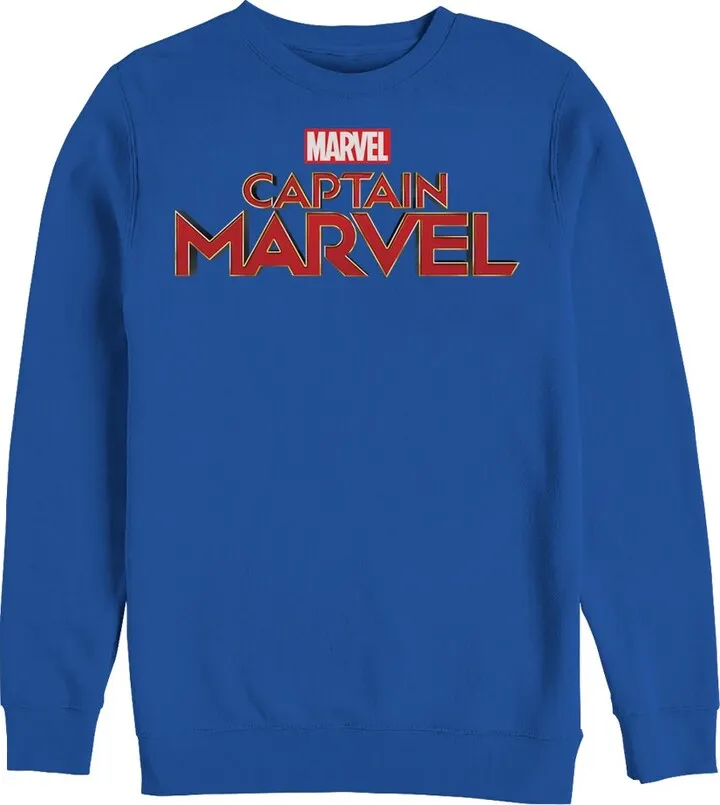 Men's Marvel Captain Marvel Classic Logo Sweatshirt - Royal Blue - 3X Large