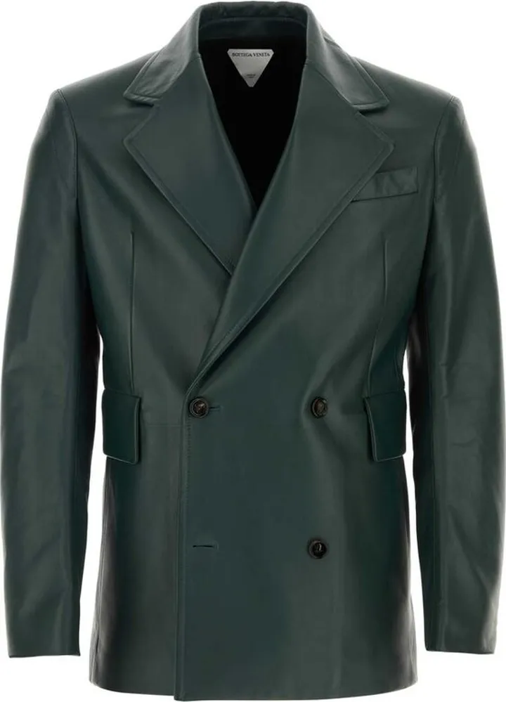 Bottega Veneta Double Breasted Leather Jacket