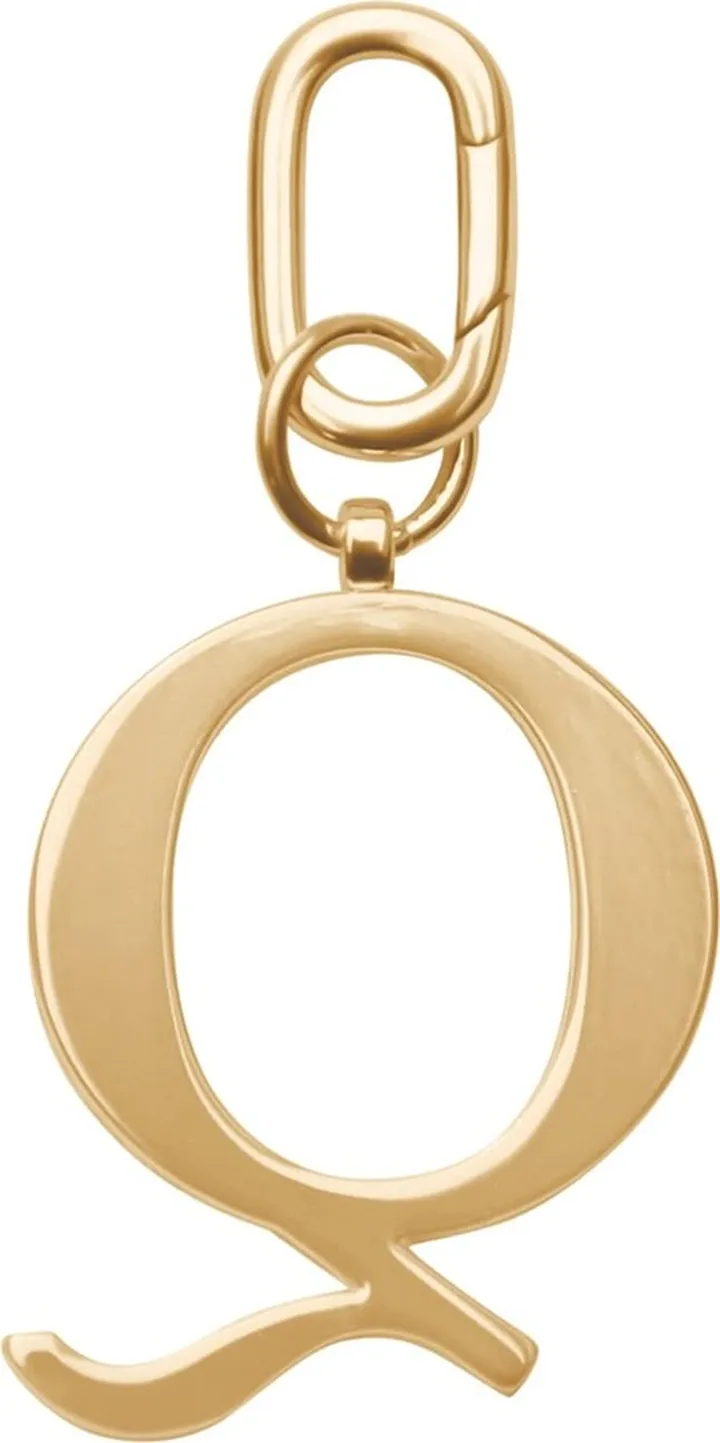 Johnny Loves Rosie - Q - Gold Metal Letter Keyring