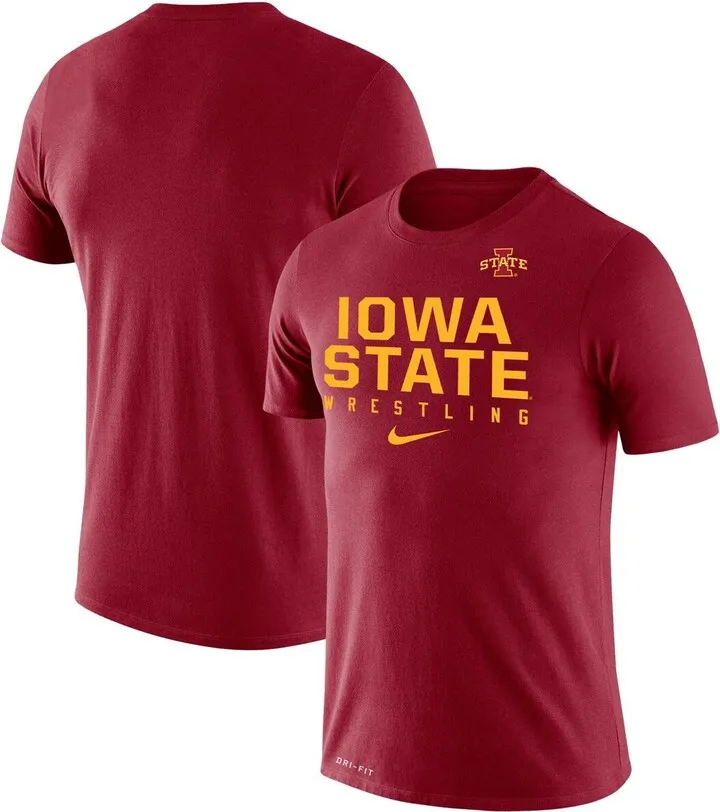 Men's Nike Cardinal Iowa State Cyclones Wrestling Legend Performance T-shirt