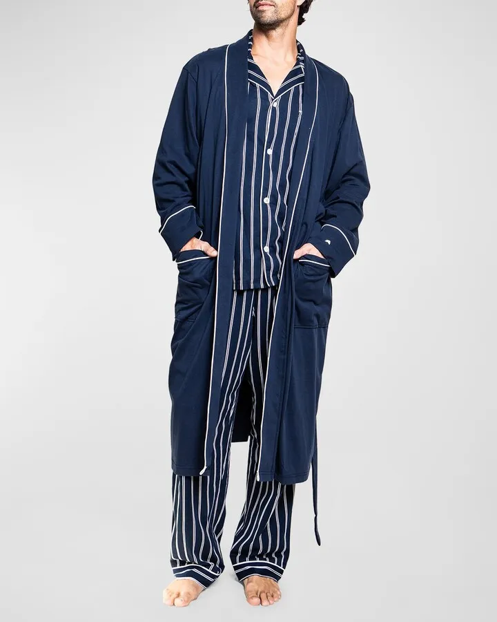 Men's Luxe Pima Cotton Navy Robe