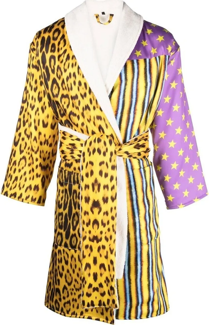 Patchwork Leopard-Print Robe