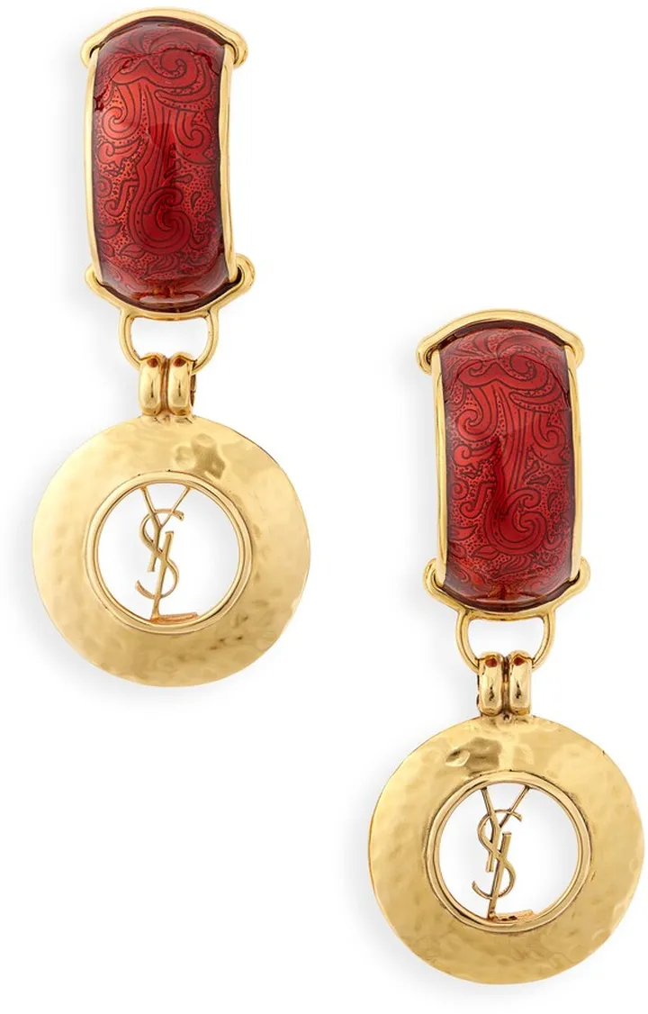 Dome Clip-On Drop Earrings