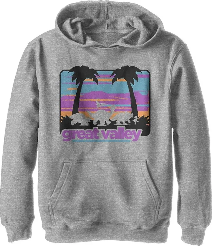 Boy's The Land Before Time Retro Great Valley Pull Over Hoodie - Athletic Heather - X Large