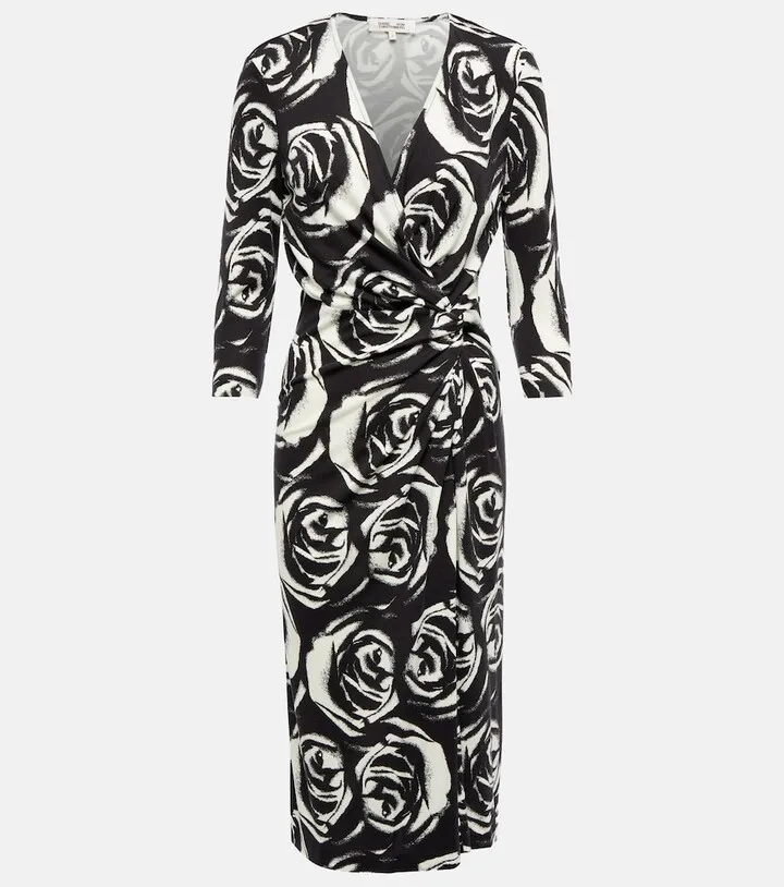 Brie wrap jersey midi dress