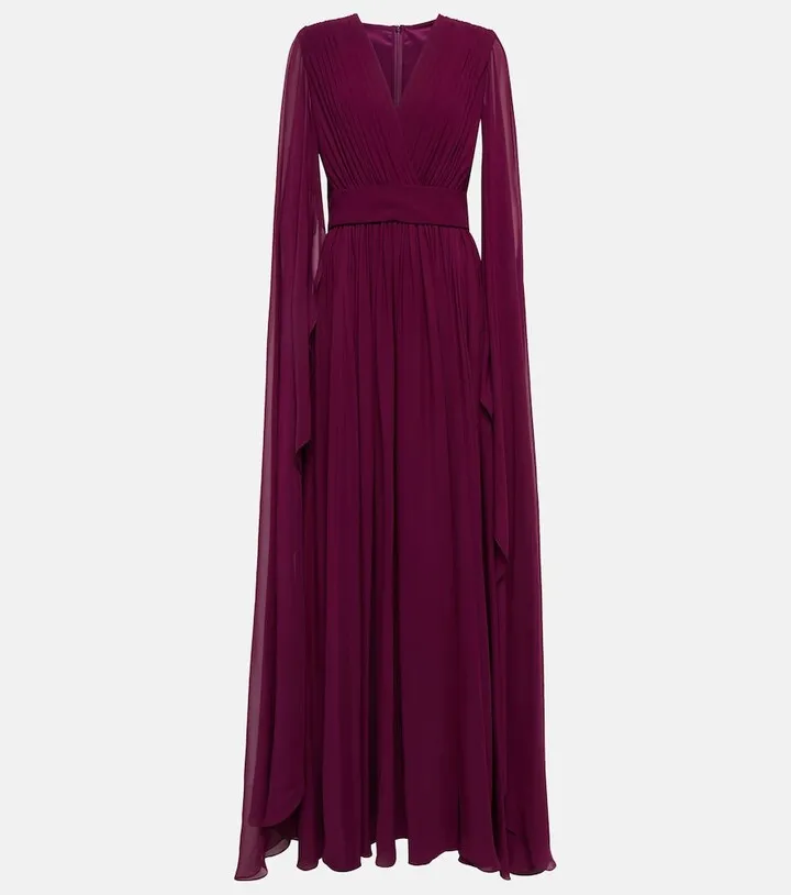 Pleated silk gown