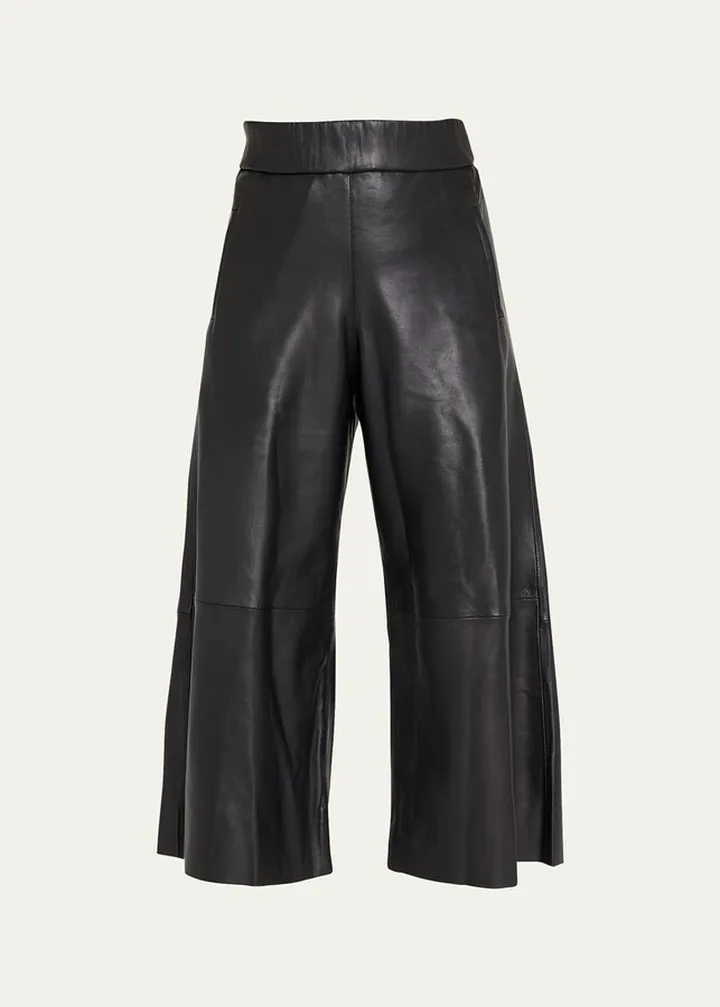 Stretch Leather Culottes