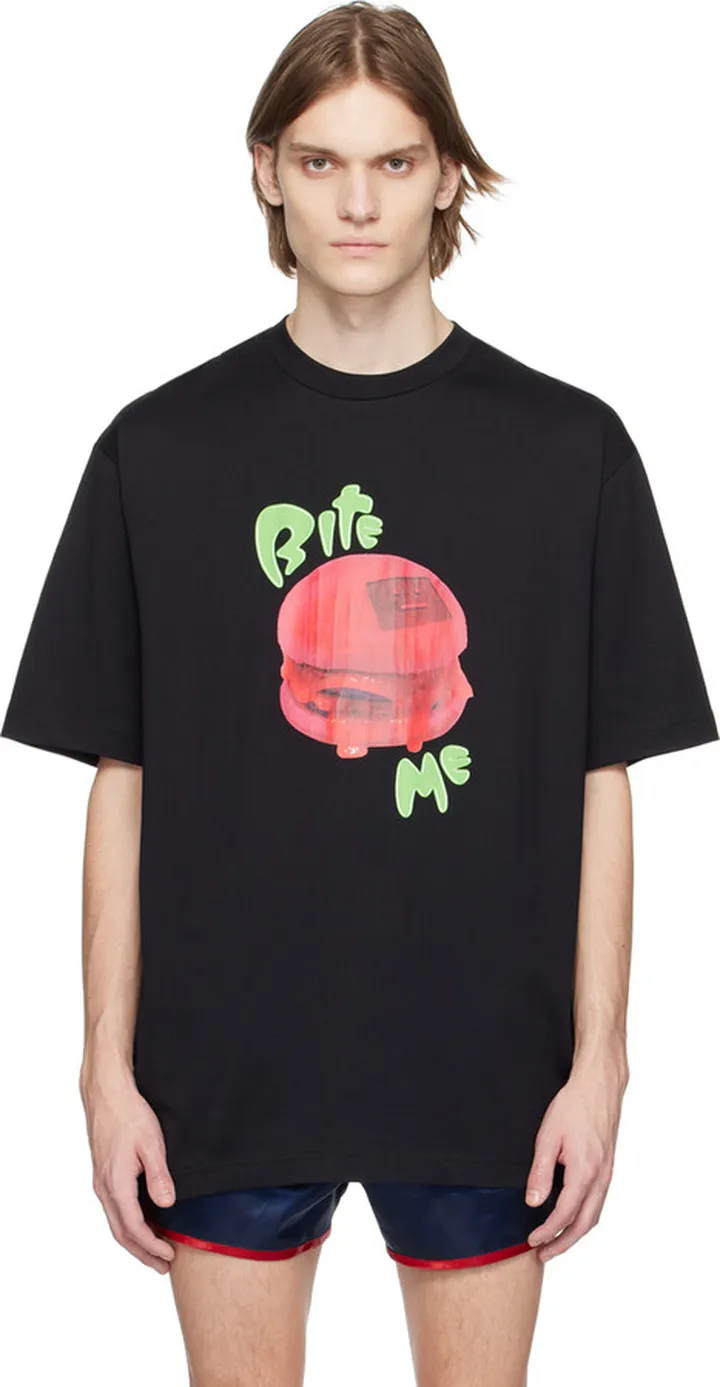Acne Studios Black Printed T-Shirt