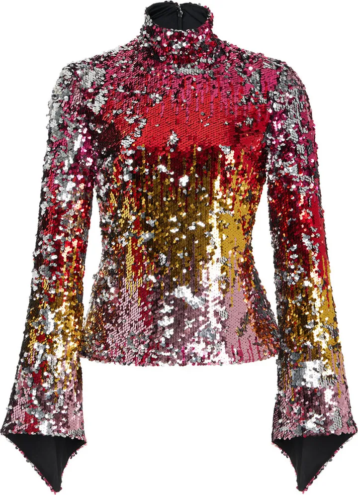 Women's Exclusive Sequin Turtleneck Top