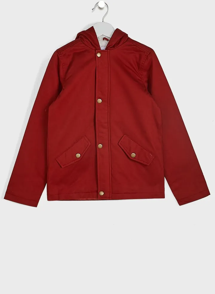 Girls Hoodie Neck Soild Jacket