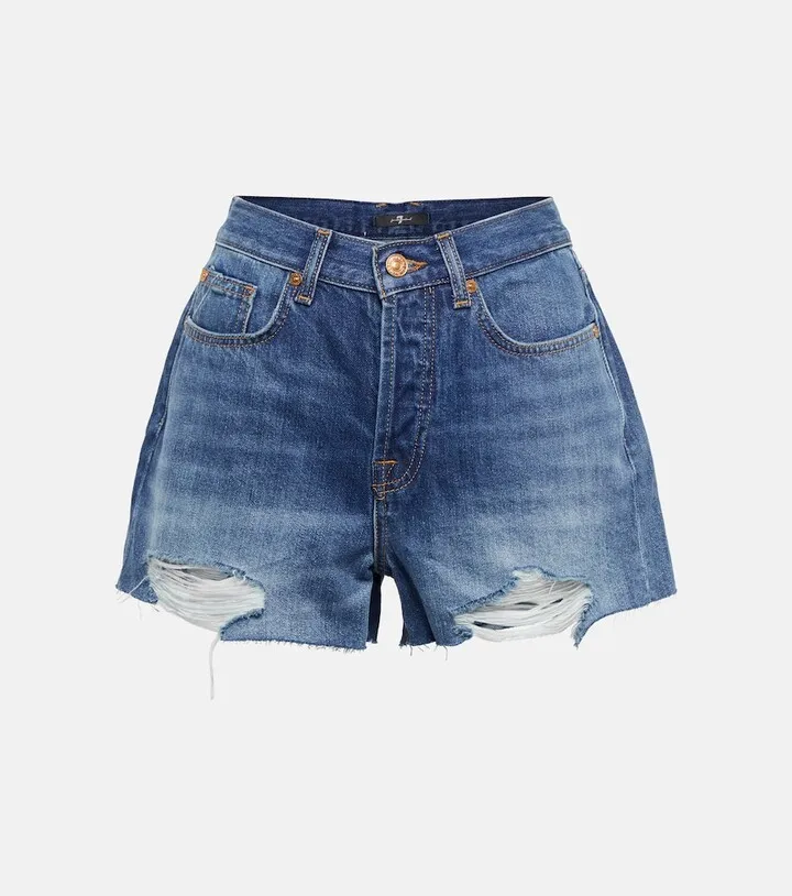 Monroe distressed denim shorts