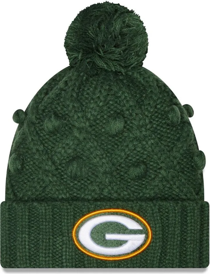 Women's New Era Green Green Bay Packers Toasty Cuffed Knit Hat with Pom