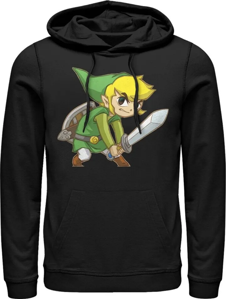 Men's Nintendo Legend of Zelda Spirit Tracks Link Pull Over Hoodie - Black - Medium