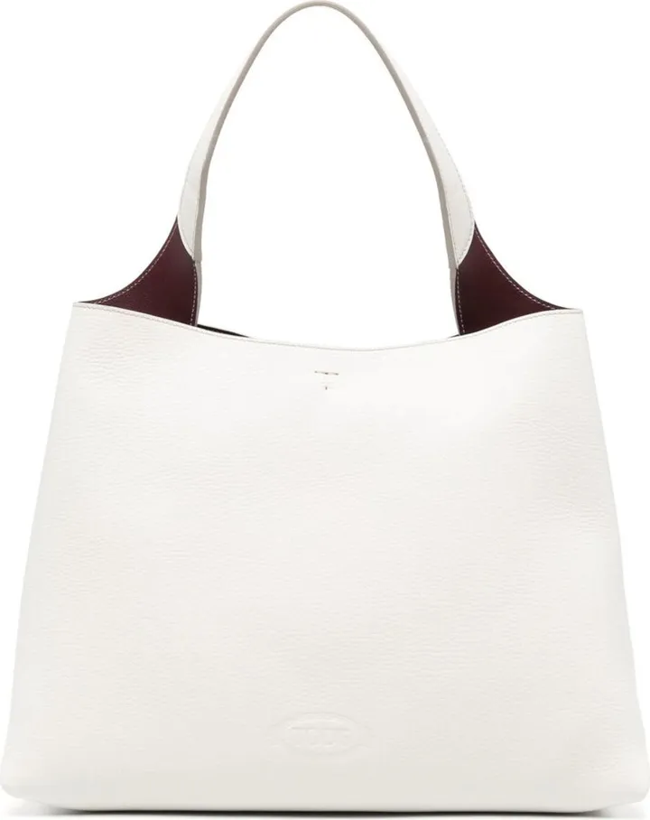 Shopping Bag In Pelle Bianca Media Xbwapaa9300qri9p09