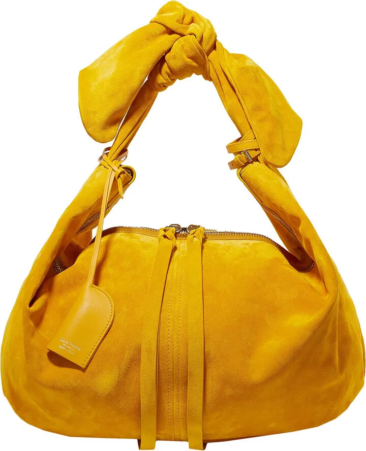 Knotted suede tote
