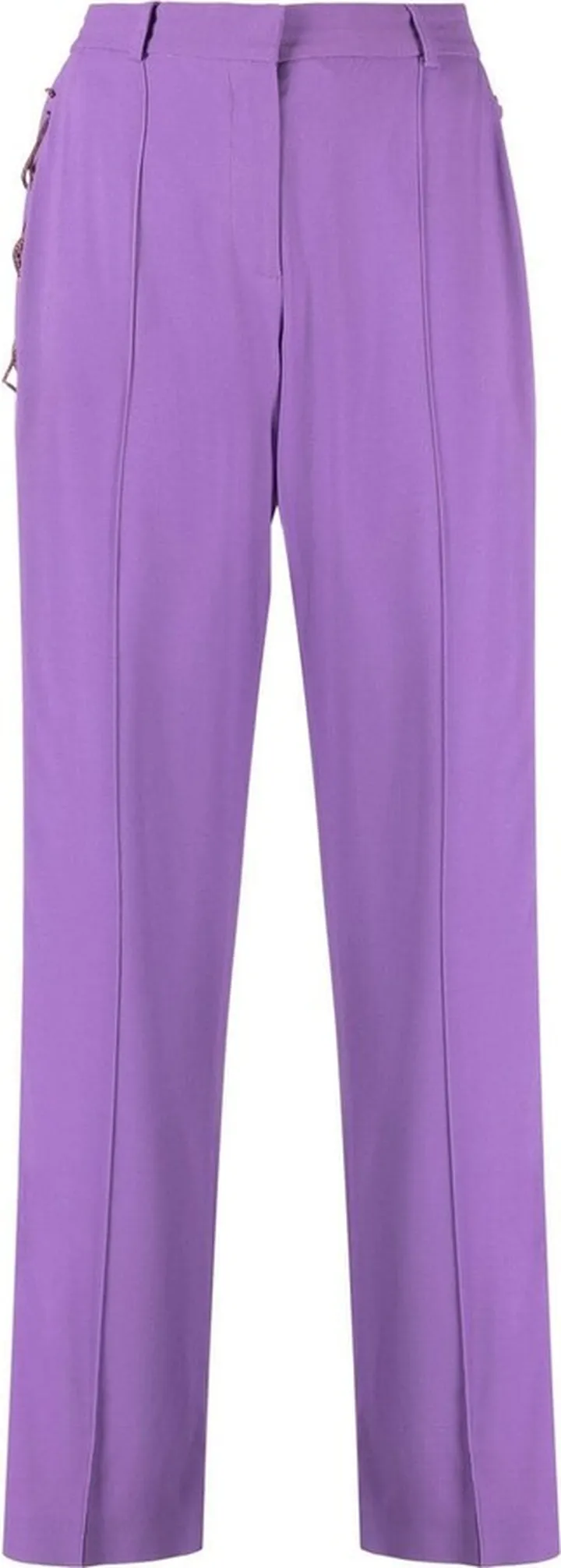 Lace-Up Detail Straight-Leg Trousers