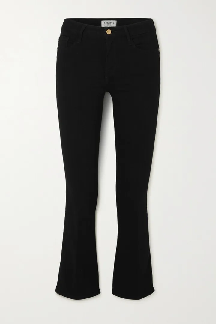 FRAME - Le Crop Mini Mid-rise Bootcut Jeans - Black