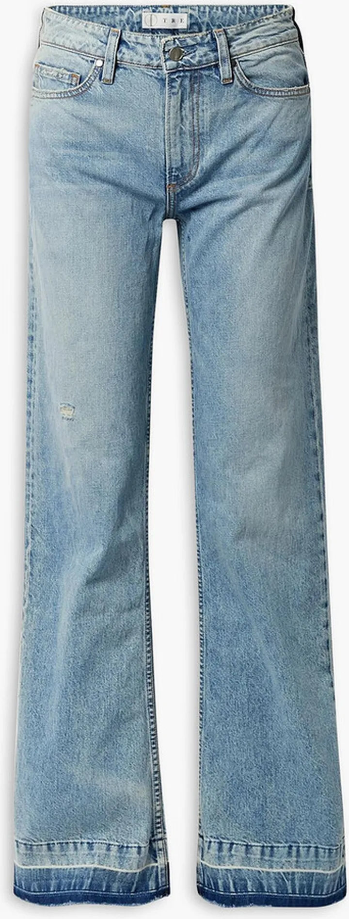 Mimi distressed mid-rise wide-leg jeans