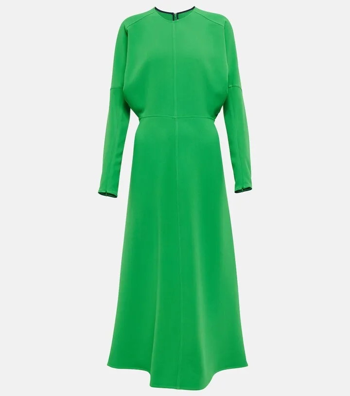 Crepe-cady midi dress