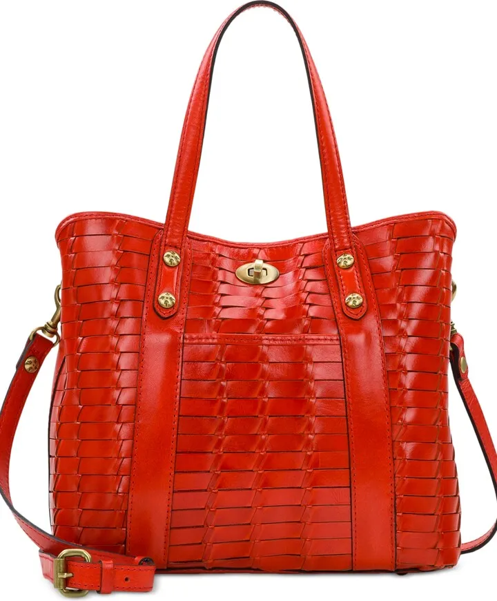Patricia Nash Darby Small Woven Leather Crossbody Tote