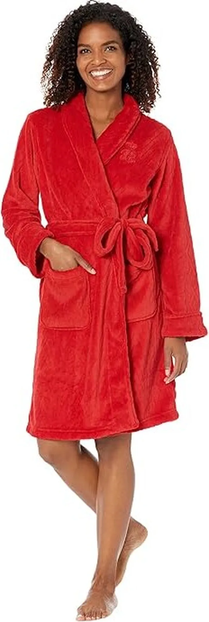 LAUREN Ralph Lauren Recycled So Soft Shawl Collar Robe (Red) Women's Pajama