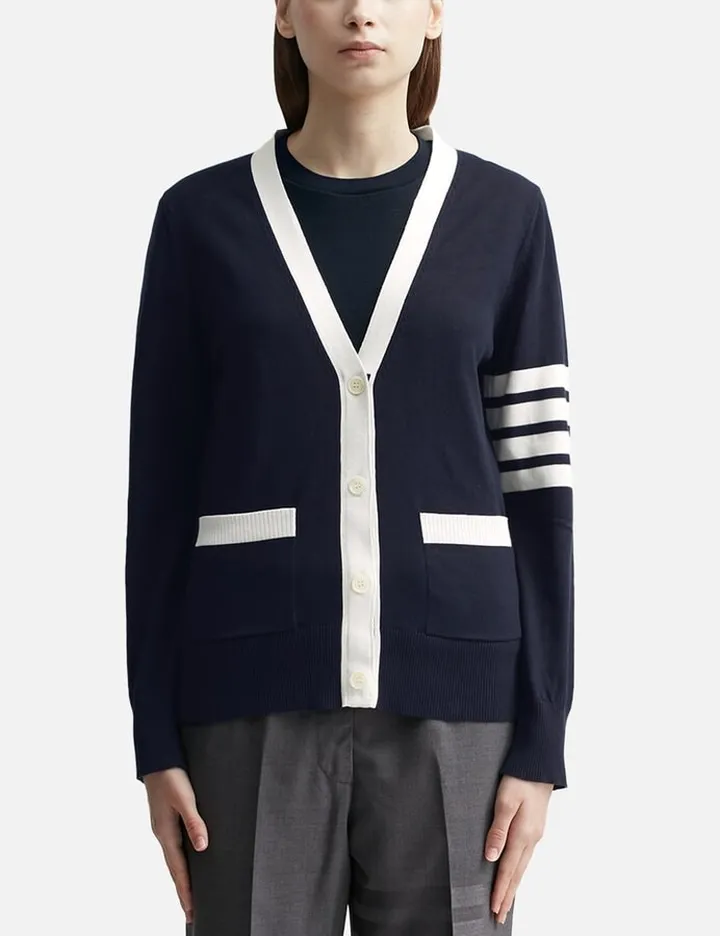 Hector Pointelle Intarsia V-neck Cardigan