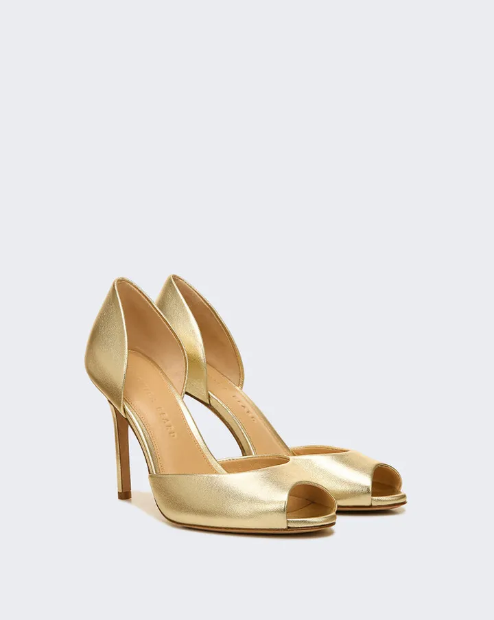 Gadot Peep-Toe Pump | Metallic Leather