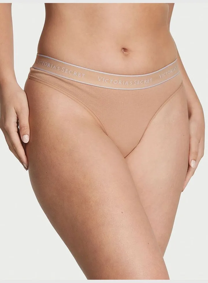 Logo Cotton Thong Panty
