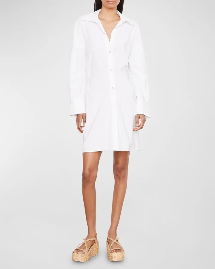 Short Tie-Back Cotton Shirtdress