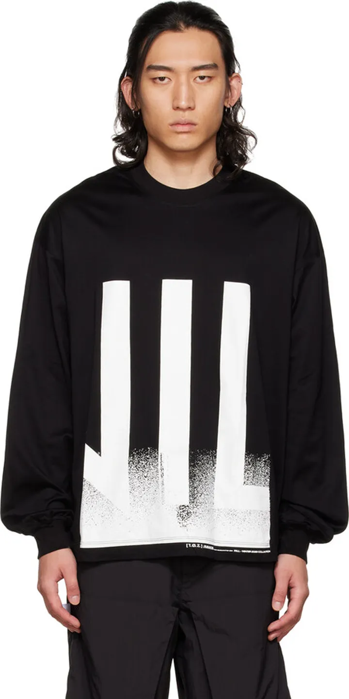 Julius Black Printed Long Sleeve T-Shirt