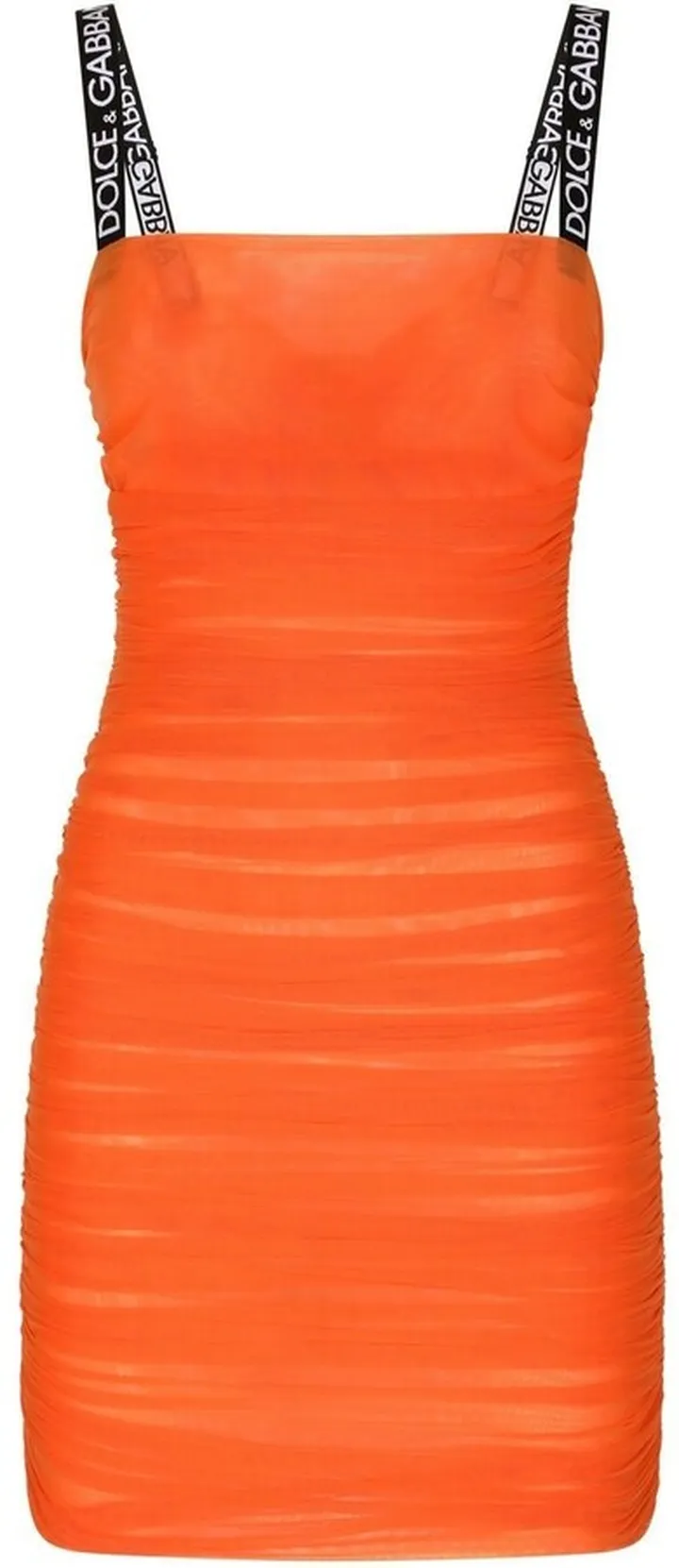 Logo-Jacquard Ruched Tulle Dress
