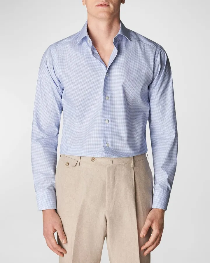 Men's Slim Fit Check Twill Shirt